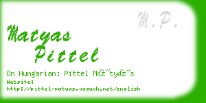 matyas pittel business card